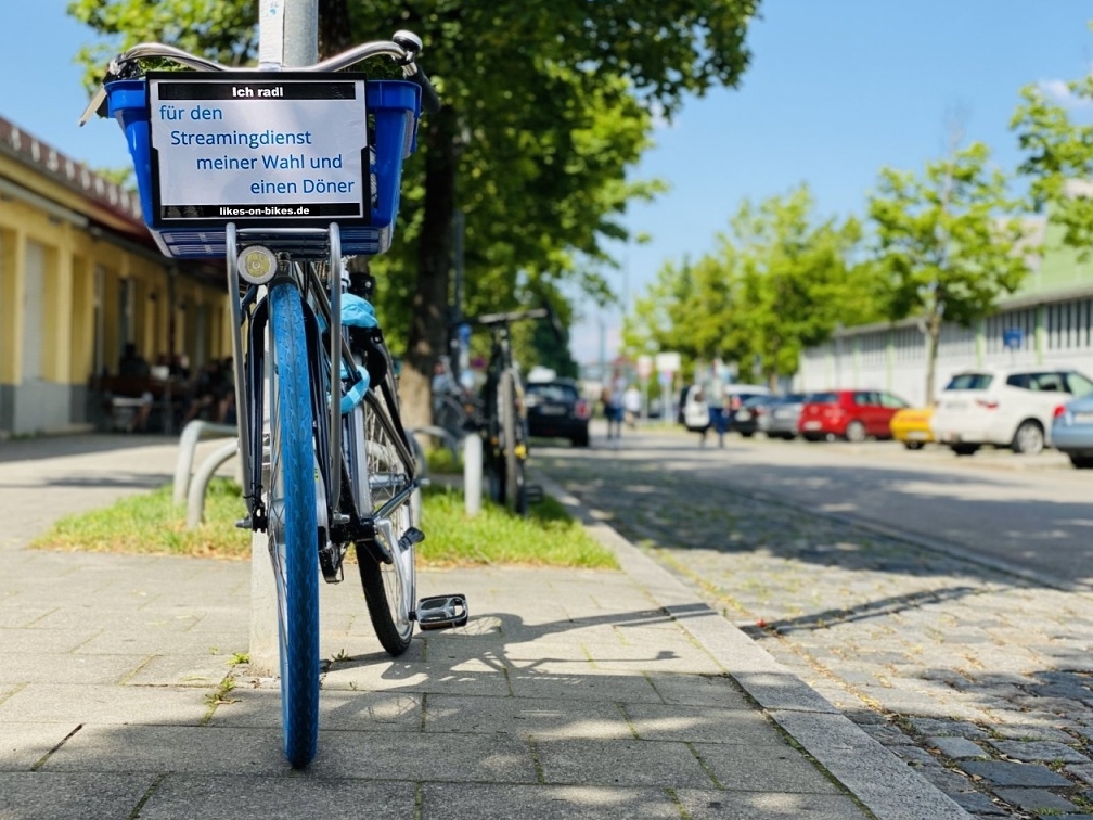Werbung am Fahrrad in München